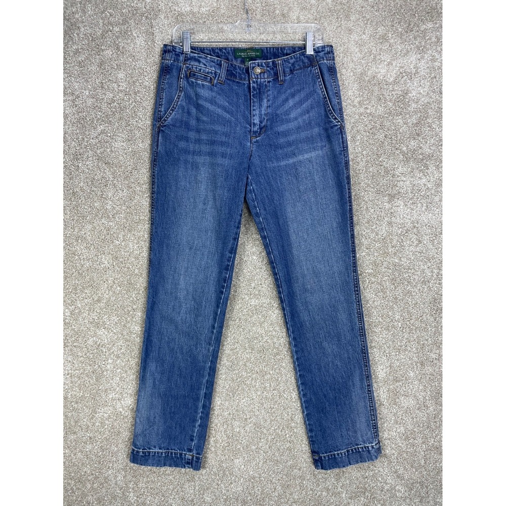 Ralph Lauren Lauren Jeans Co Straight Leg Jeans Womens 8 Blue Medium Wash Denim